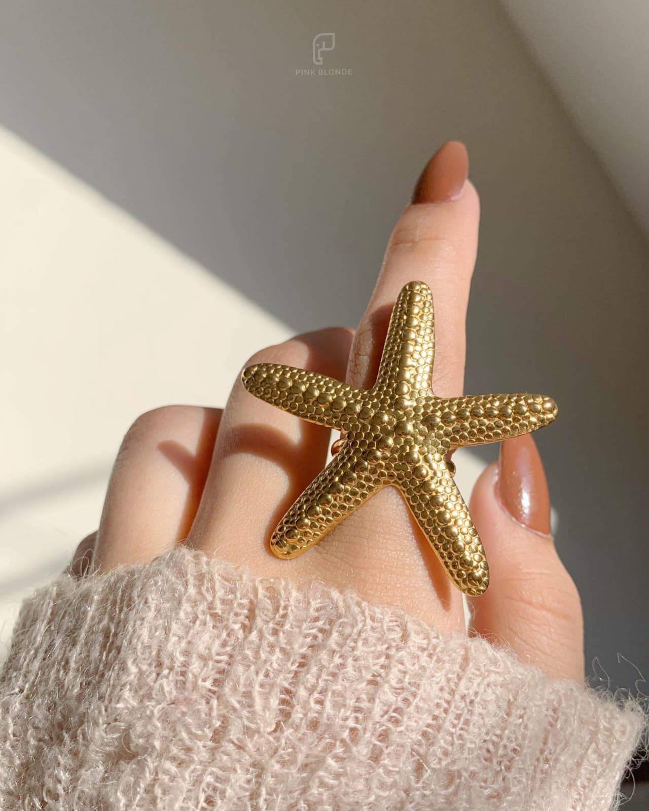 Golden Starfish Ring