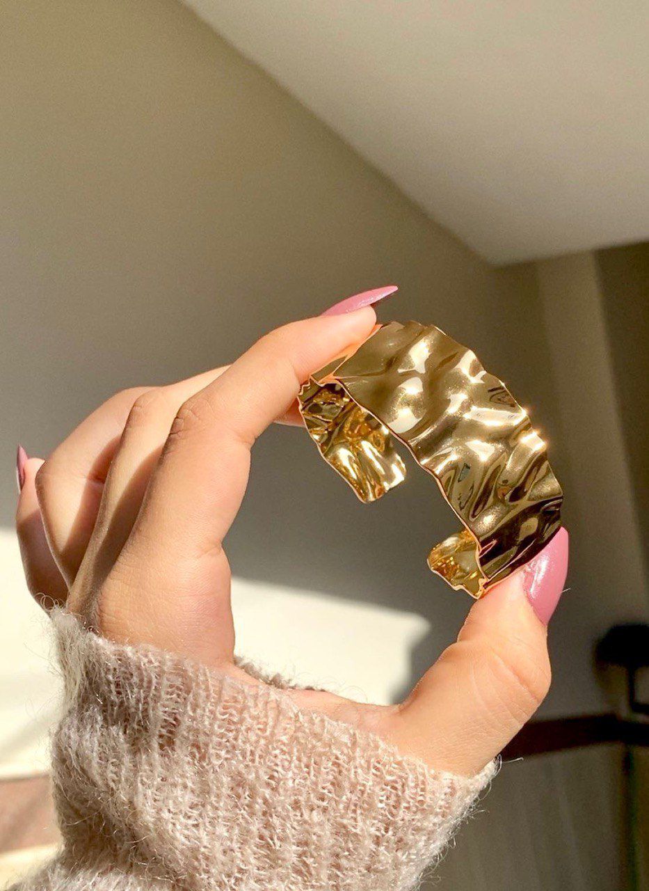 Wrinkled Gold Cuff