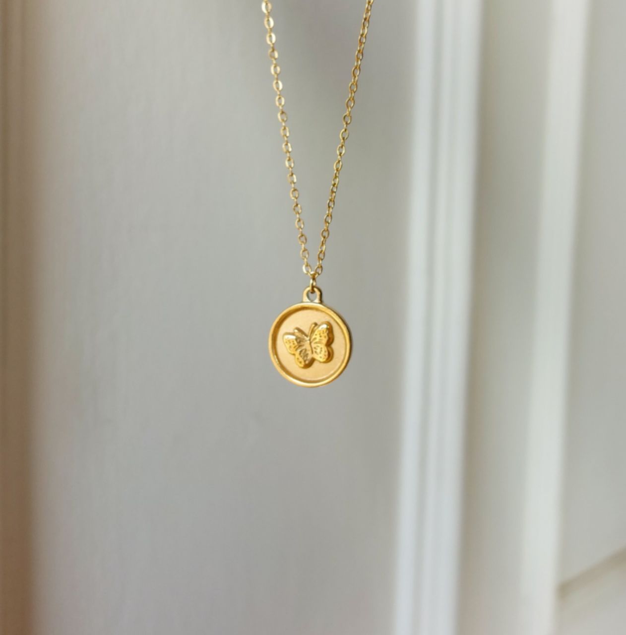 Butterfly Medallion Necklace