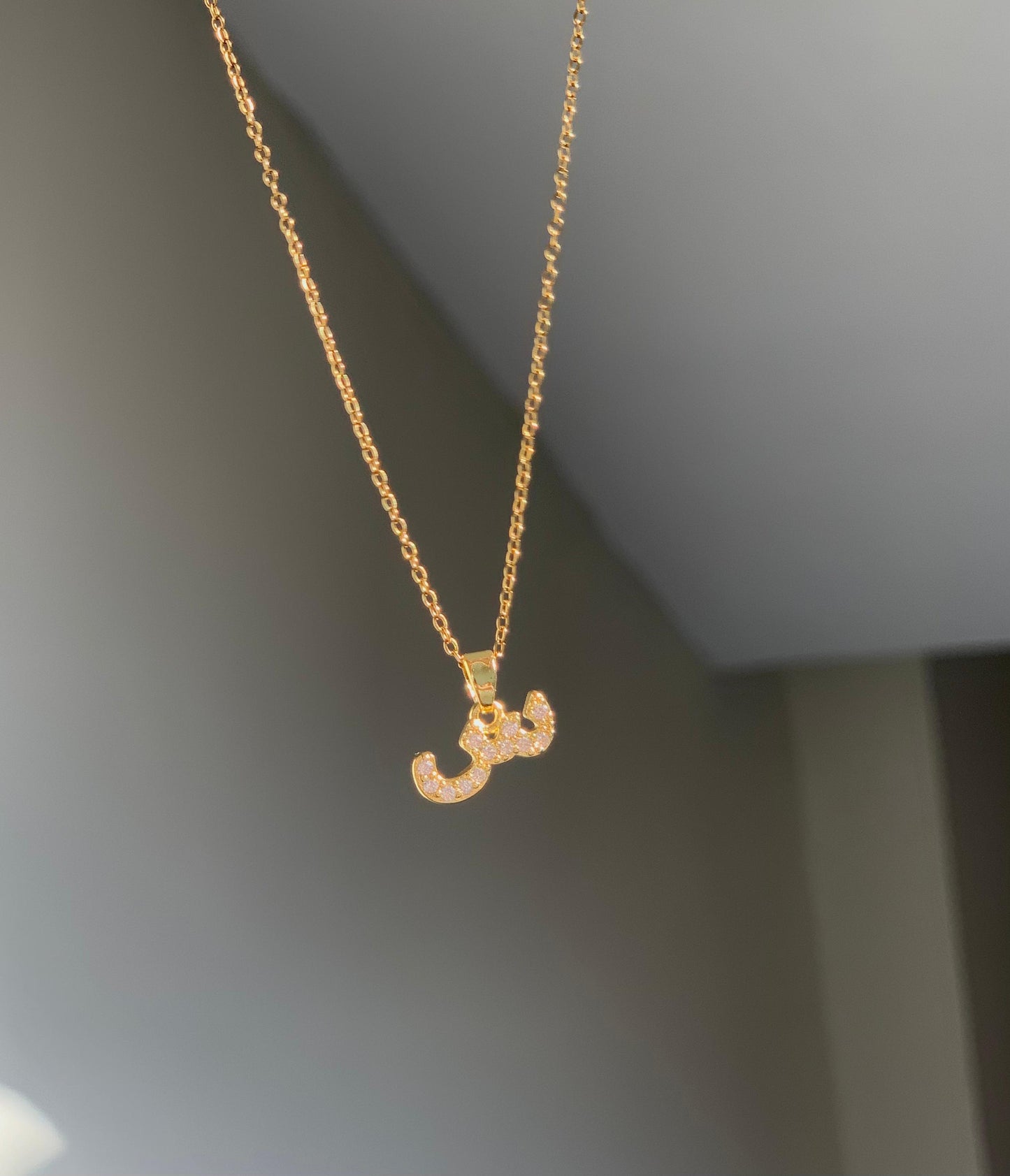Dazzling Arabic Letter Necklace