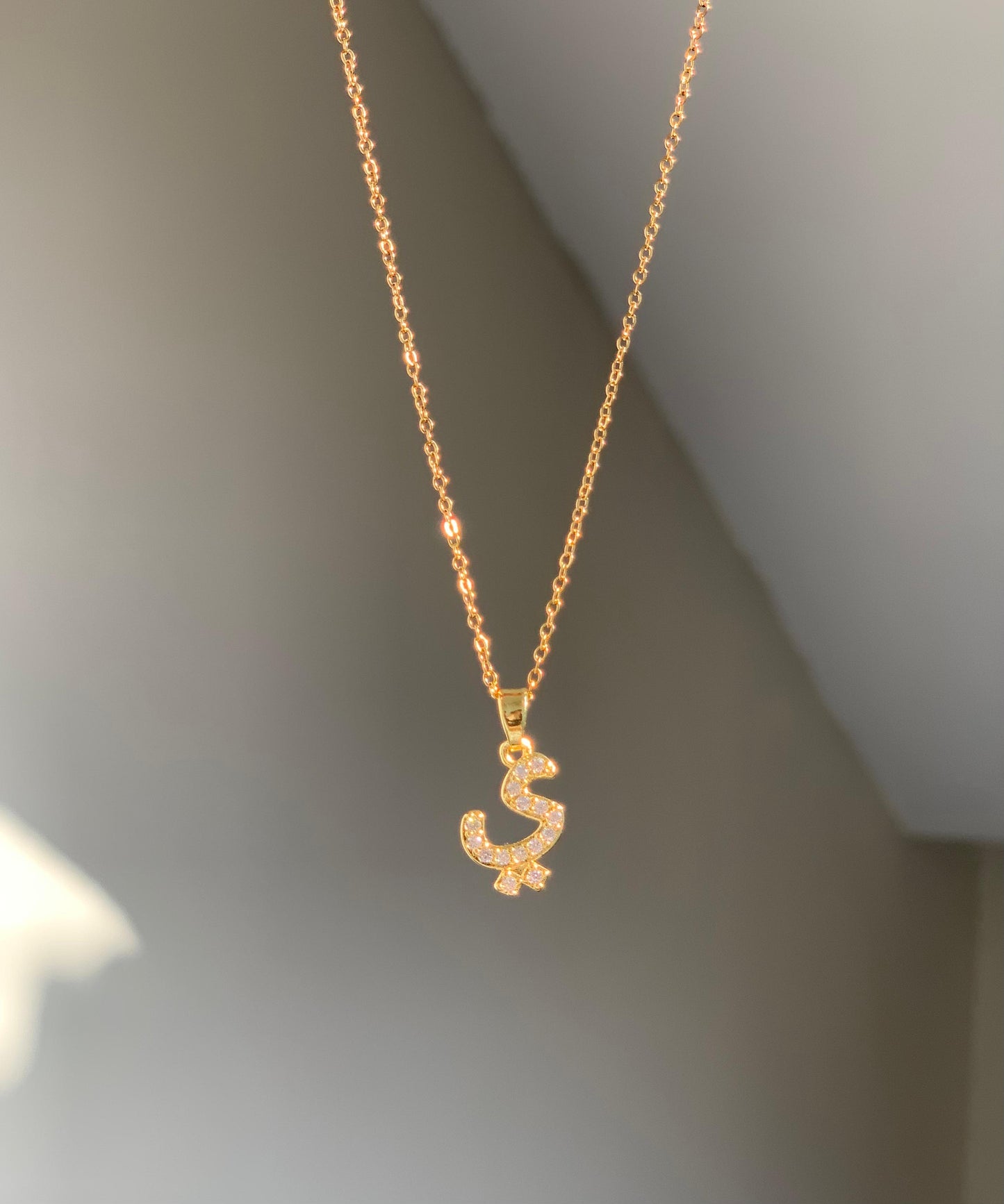 Dazzling Arabic Letter Necklace