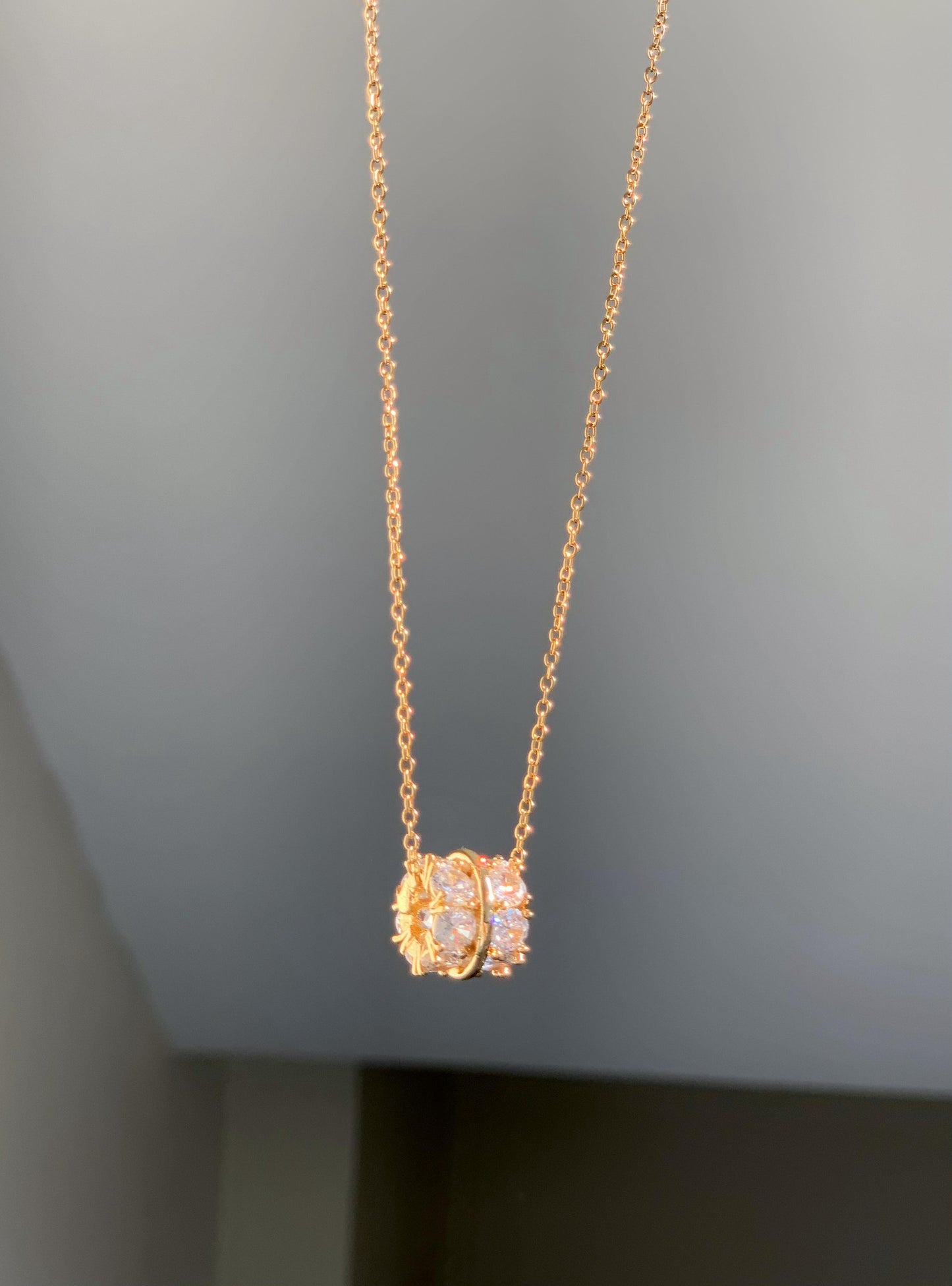 Diamond Cylinder Necklace