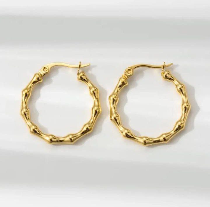 Bamboo Style Hoop Earrings