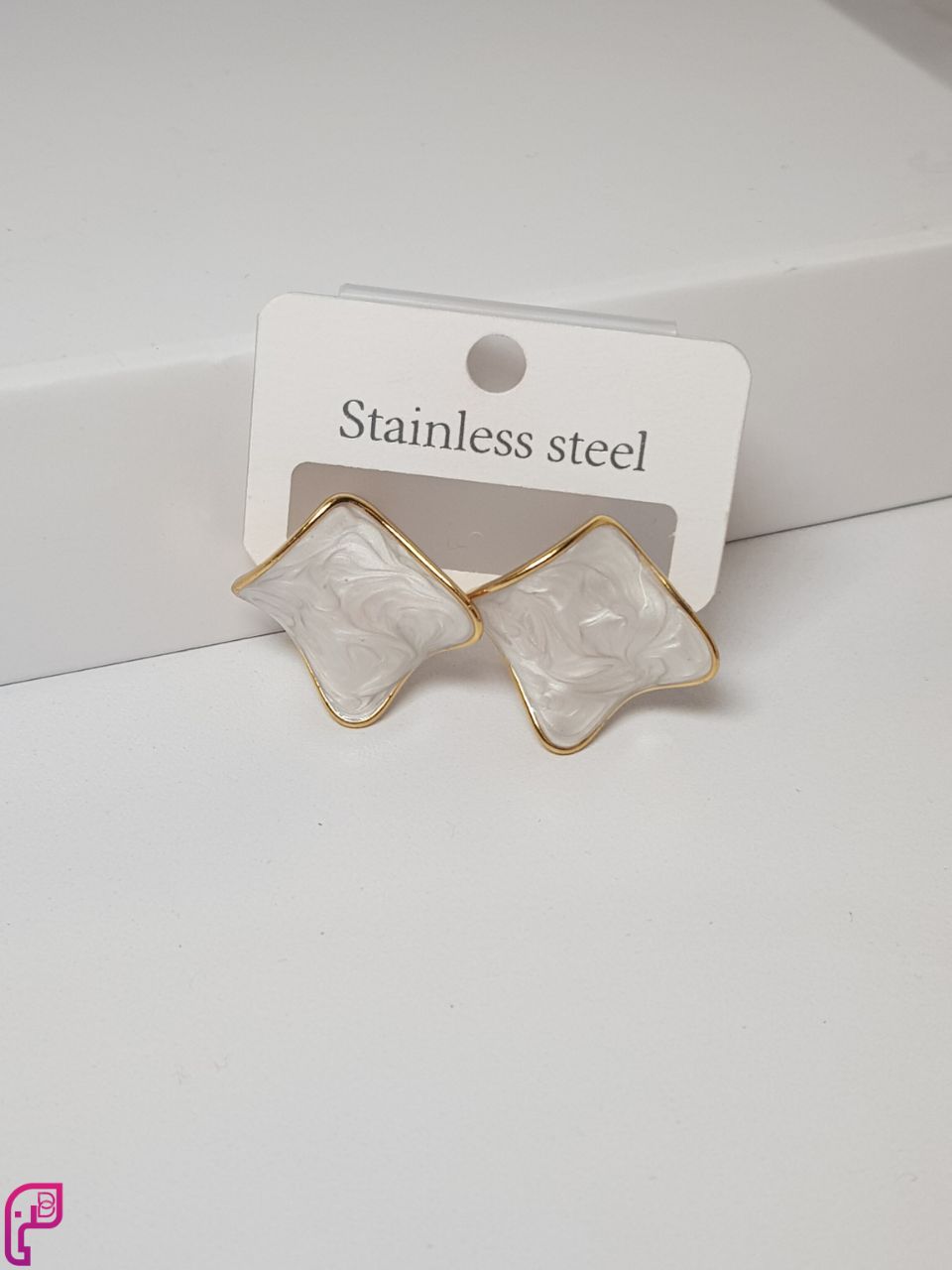 Marble Effect Square Earrings