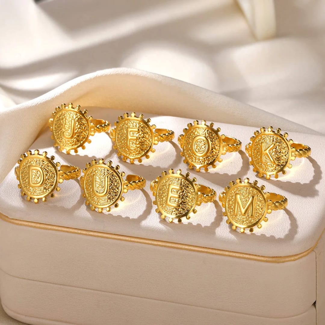 Vintage Initial Coin Ring