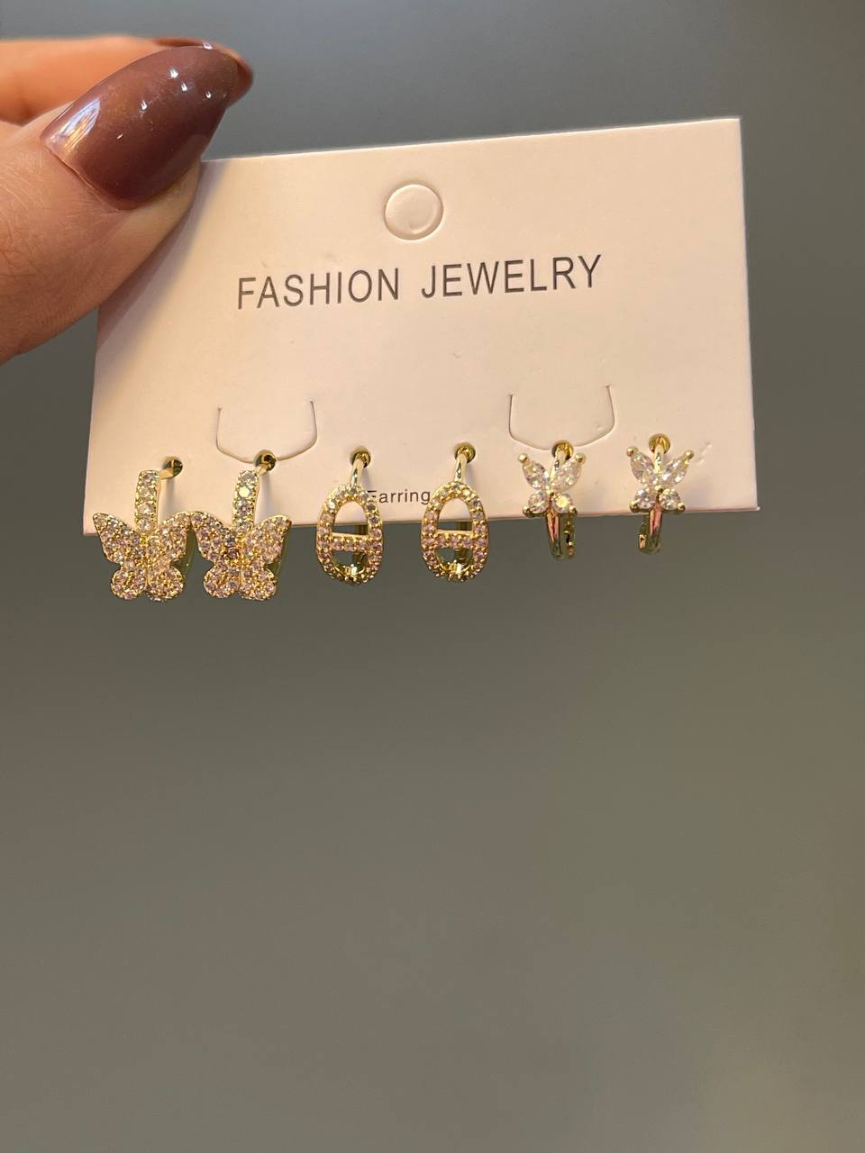 Golden Butterfly Huggie Set