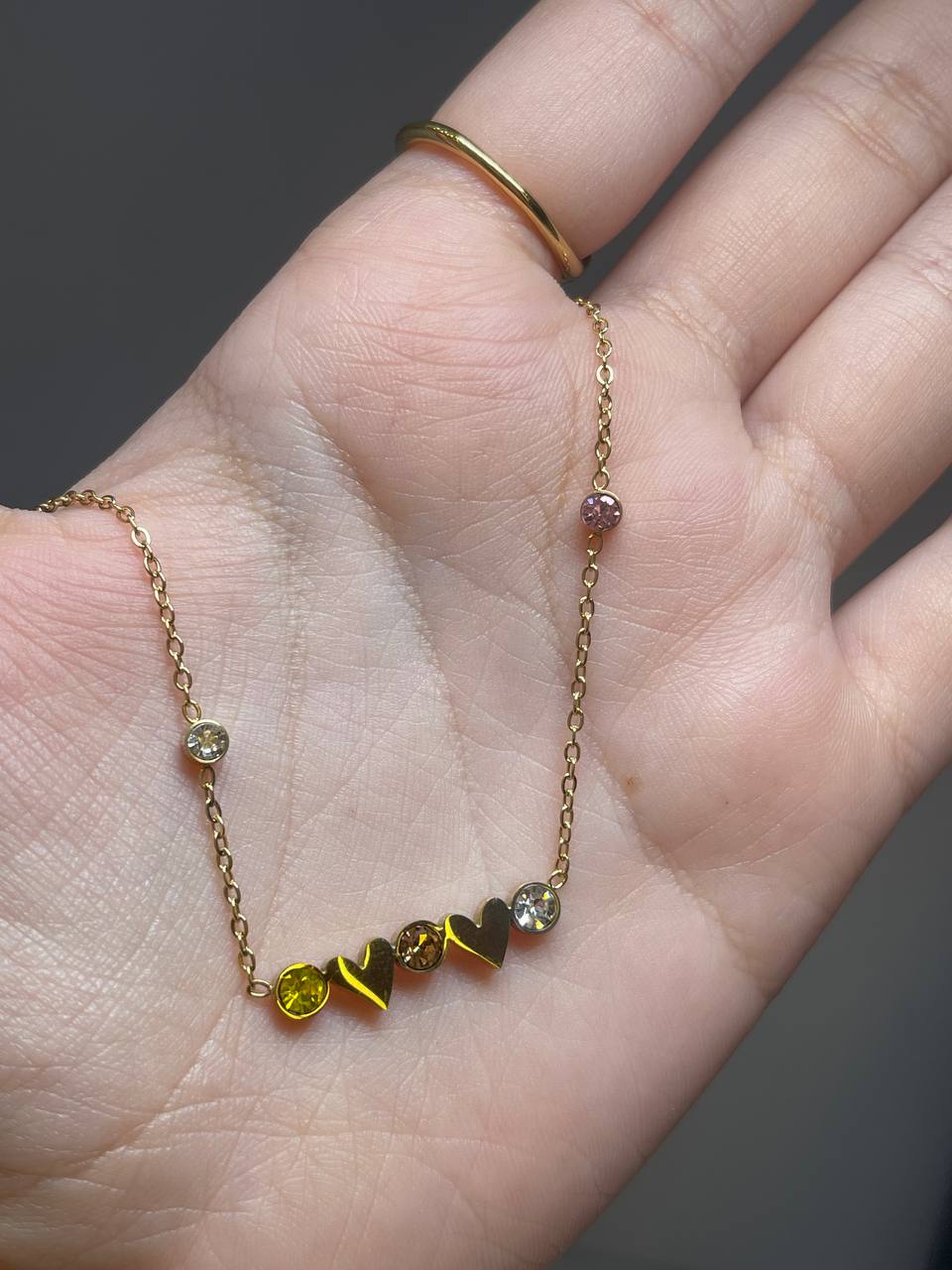 Heartline Spark – Multi-Stone Necklace