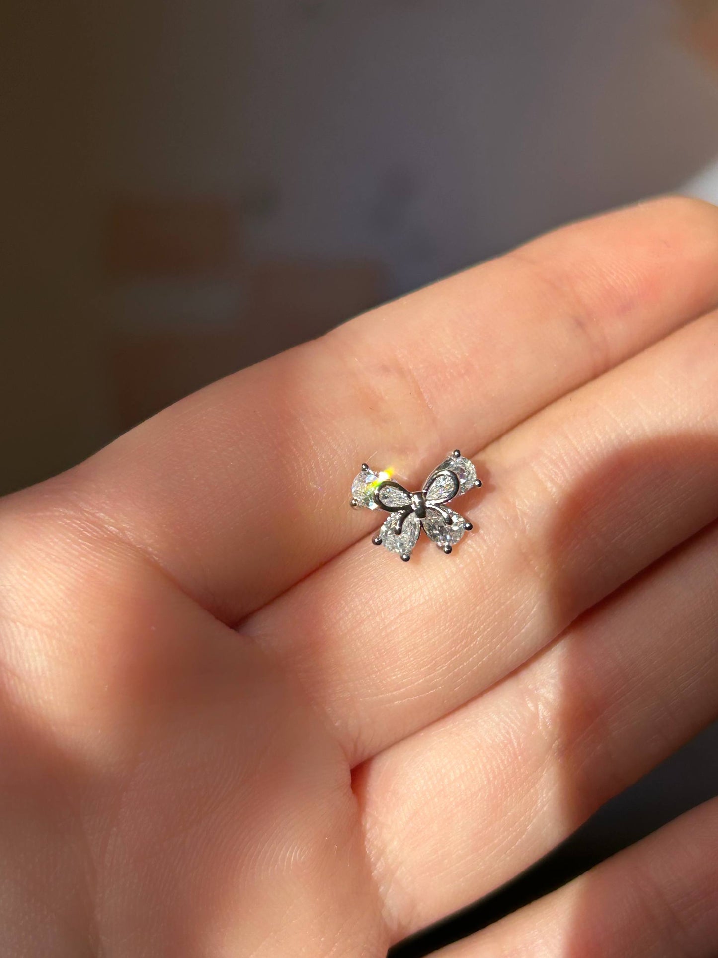 Crystal Ribbon Bow Piercing