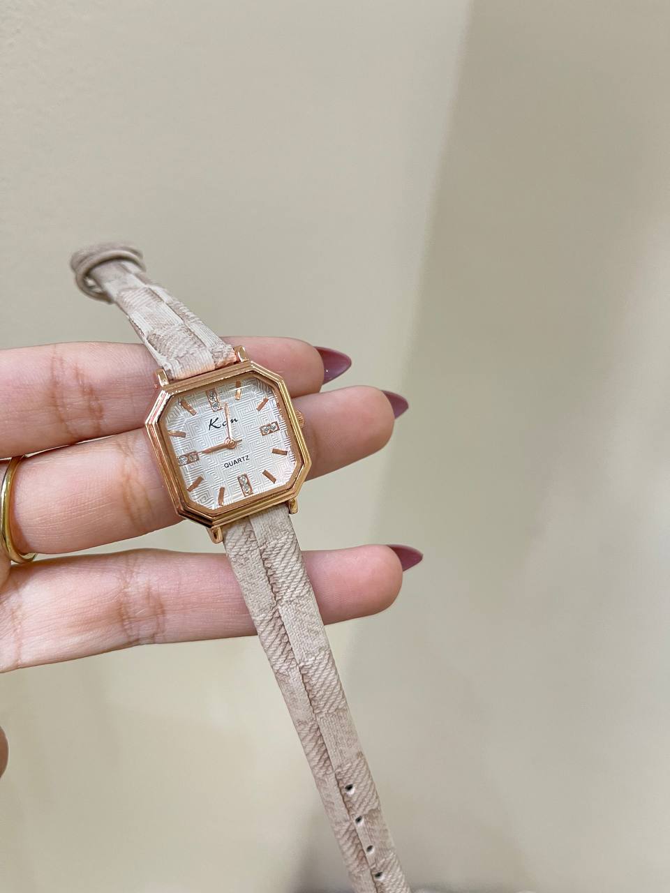 Vintage Octagon Platinum Watch