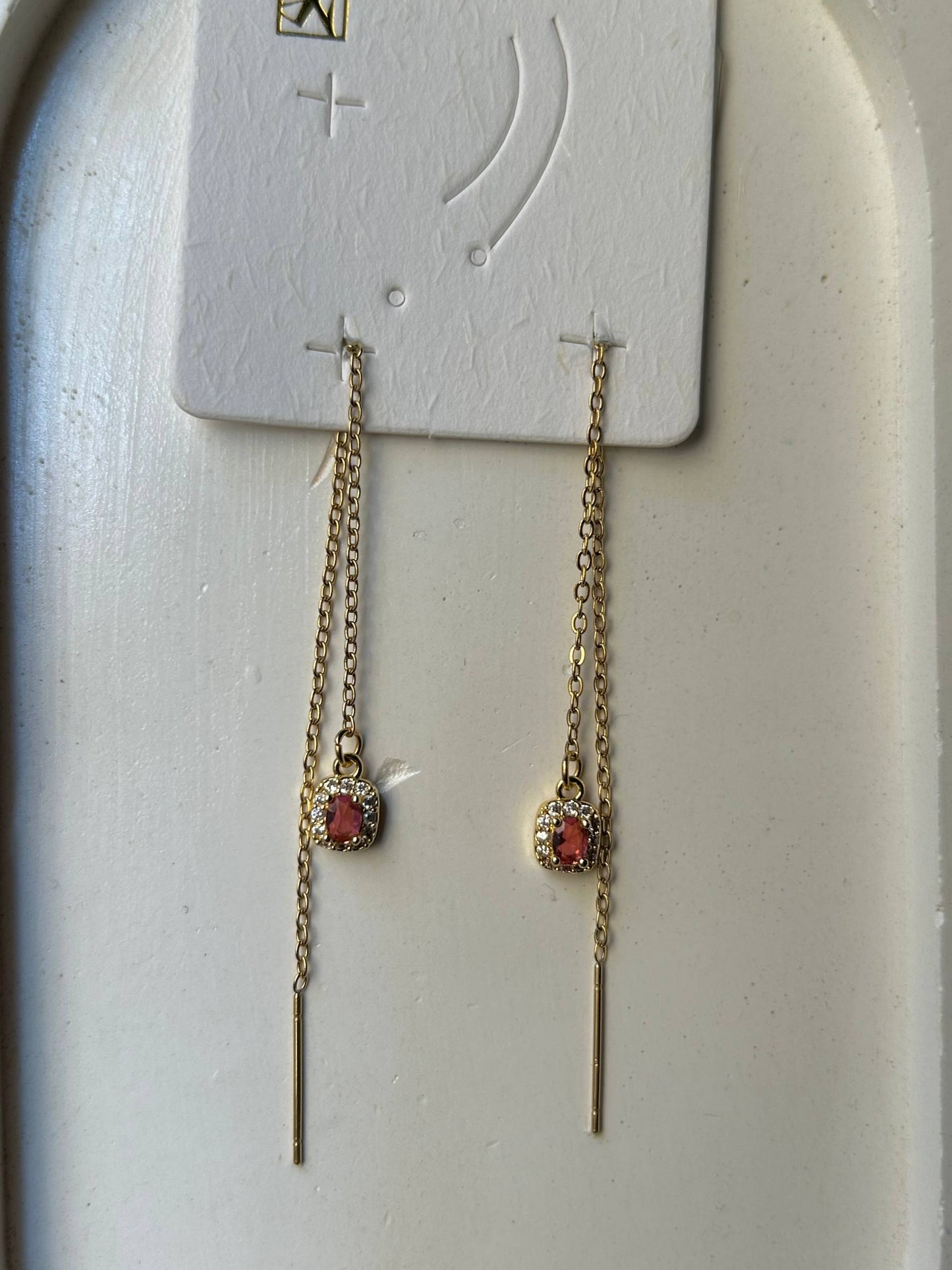 Royal Cushion Threader Earrings