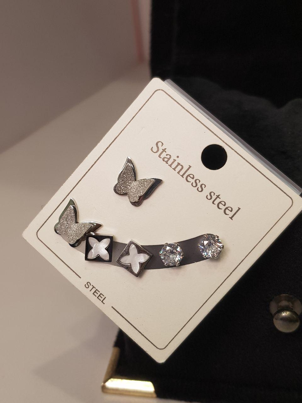 Glitter Butterfly Earring Set