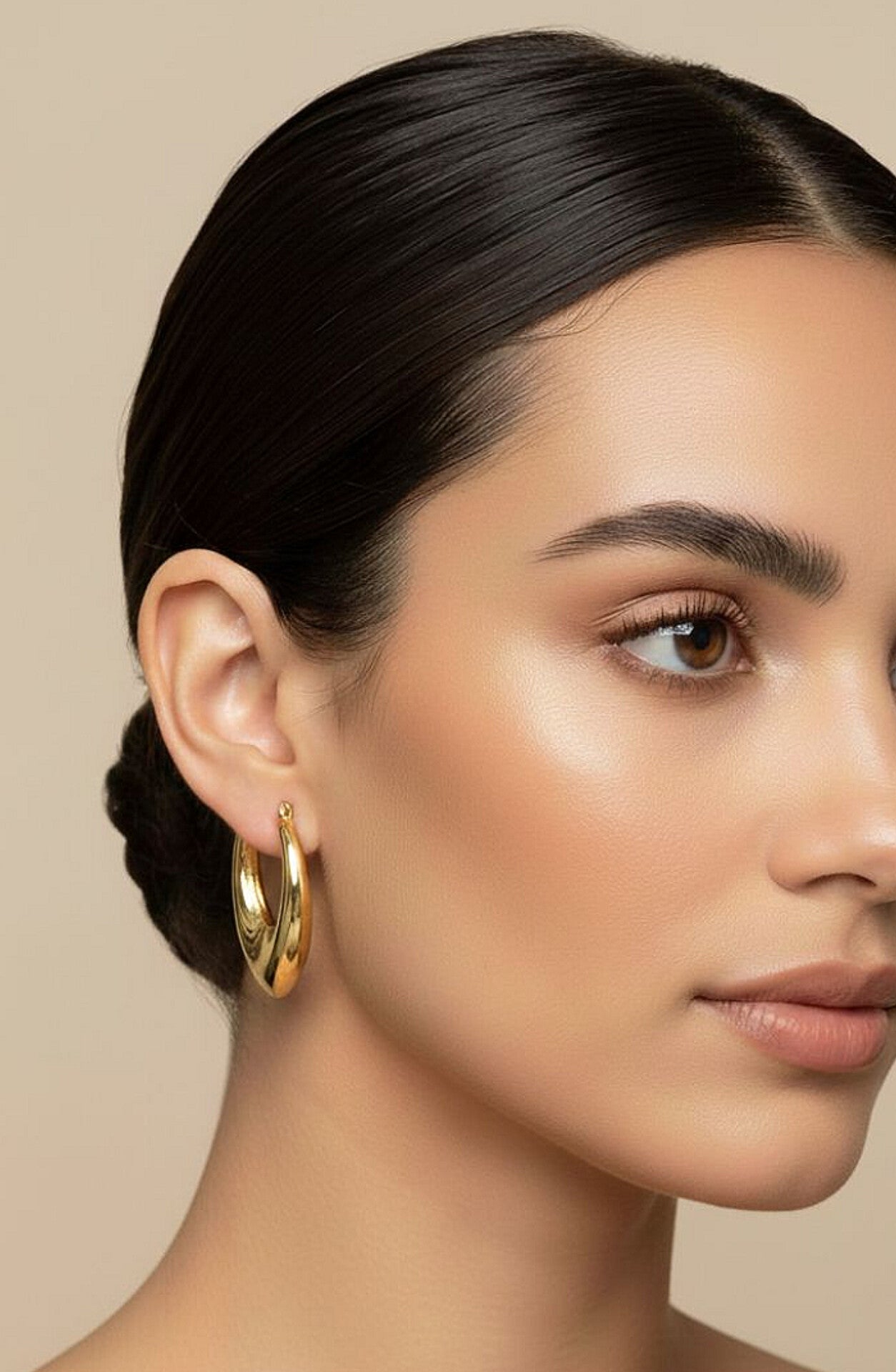 Elegant Tapered Hoop Earrings