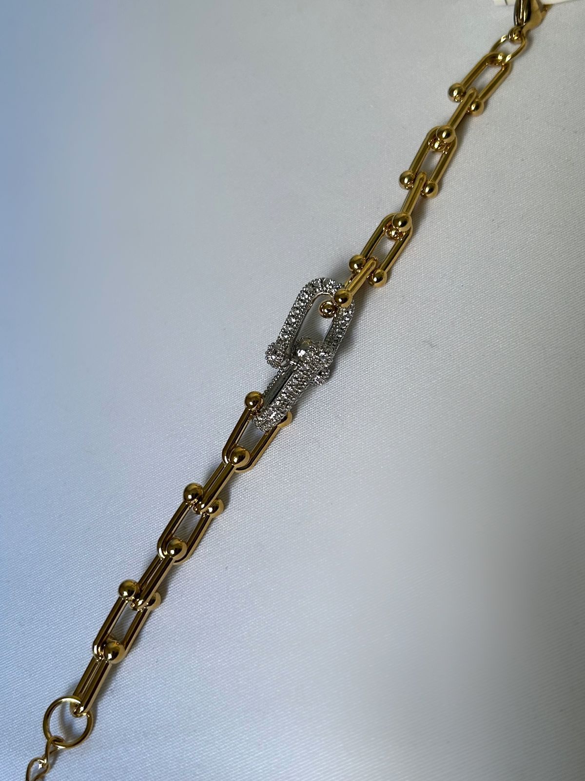 Gilded Link Pave Bracelet