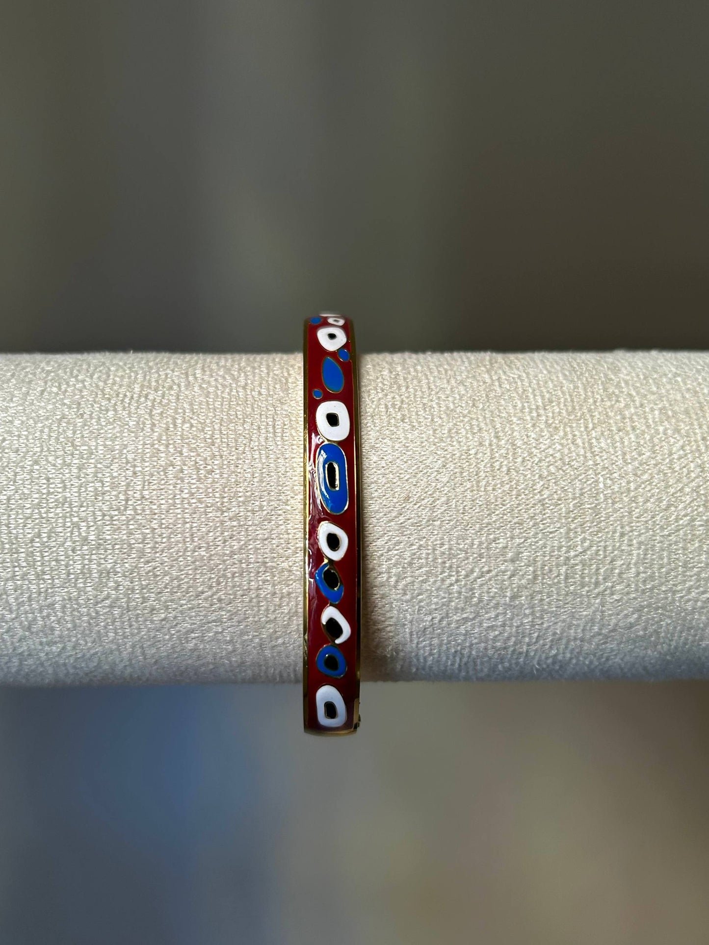 Vibrant Enamel Evil Eye Bangle