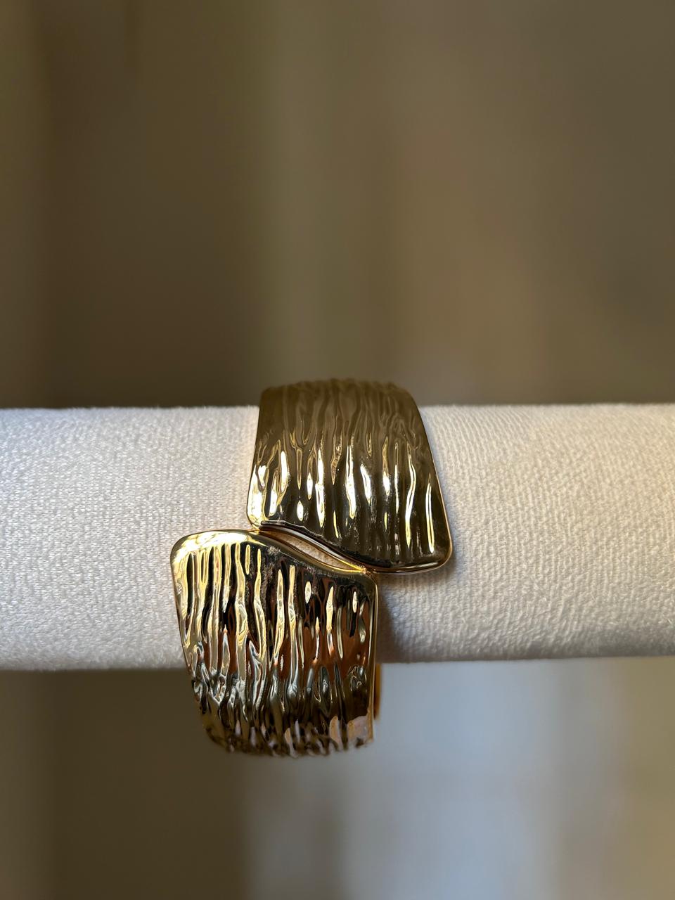 Bold Textured Golden Cuff