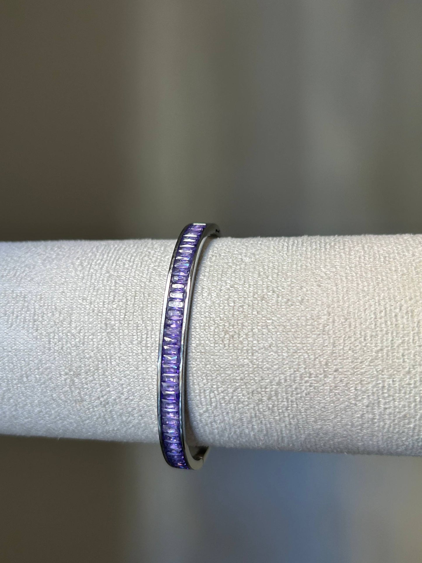Amethyst Baguette Eternity Bangle