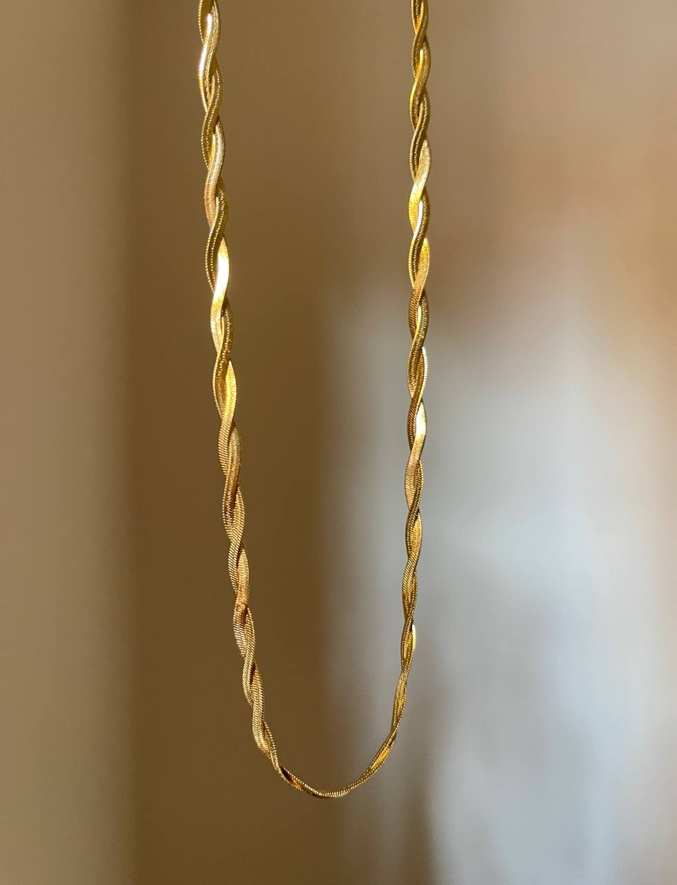 Twisted Golden Rope Necklace