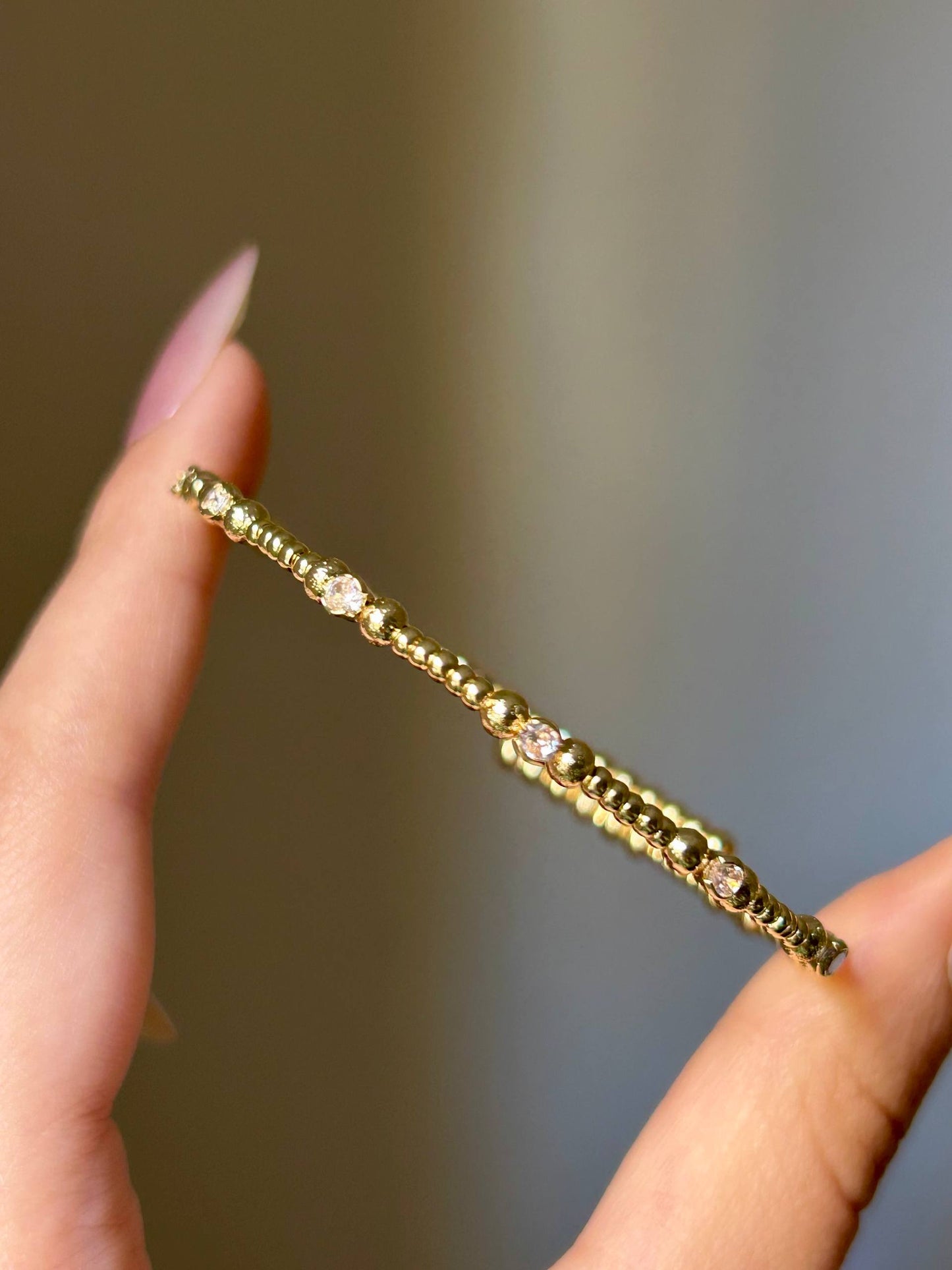 Dainty Beaded Flex Bangle