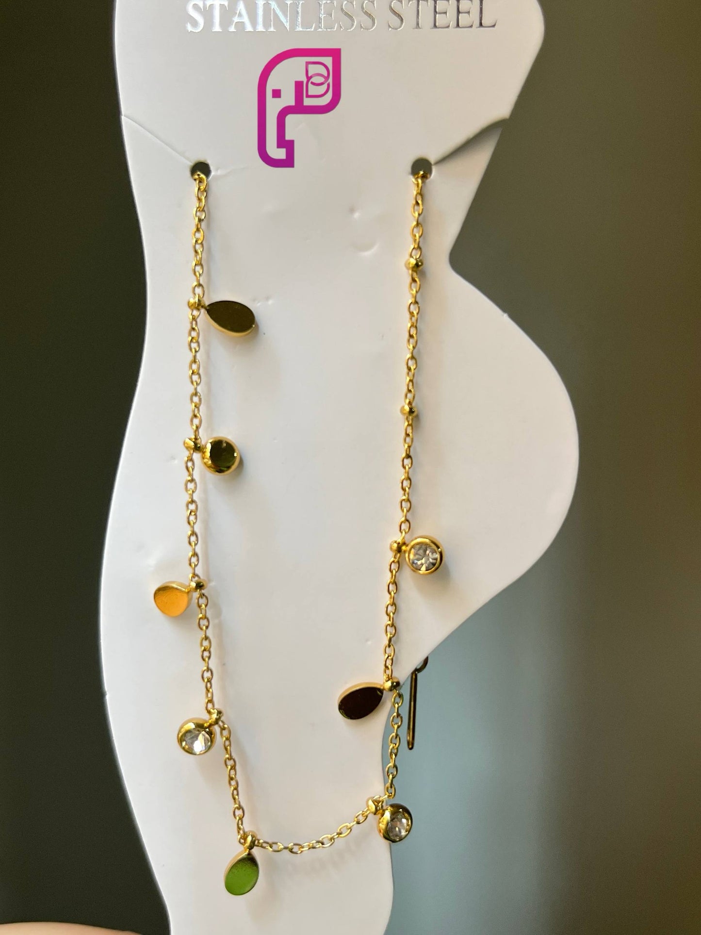 Sparkle Leaf Dangle Anklet