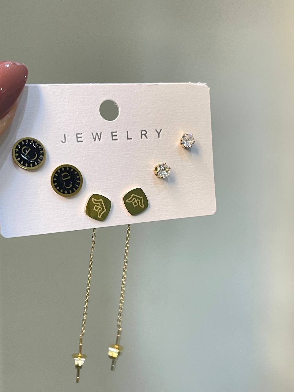 Luxe Multi-Charm Sparkle Stud Set