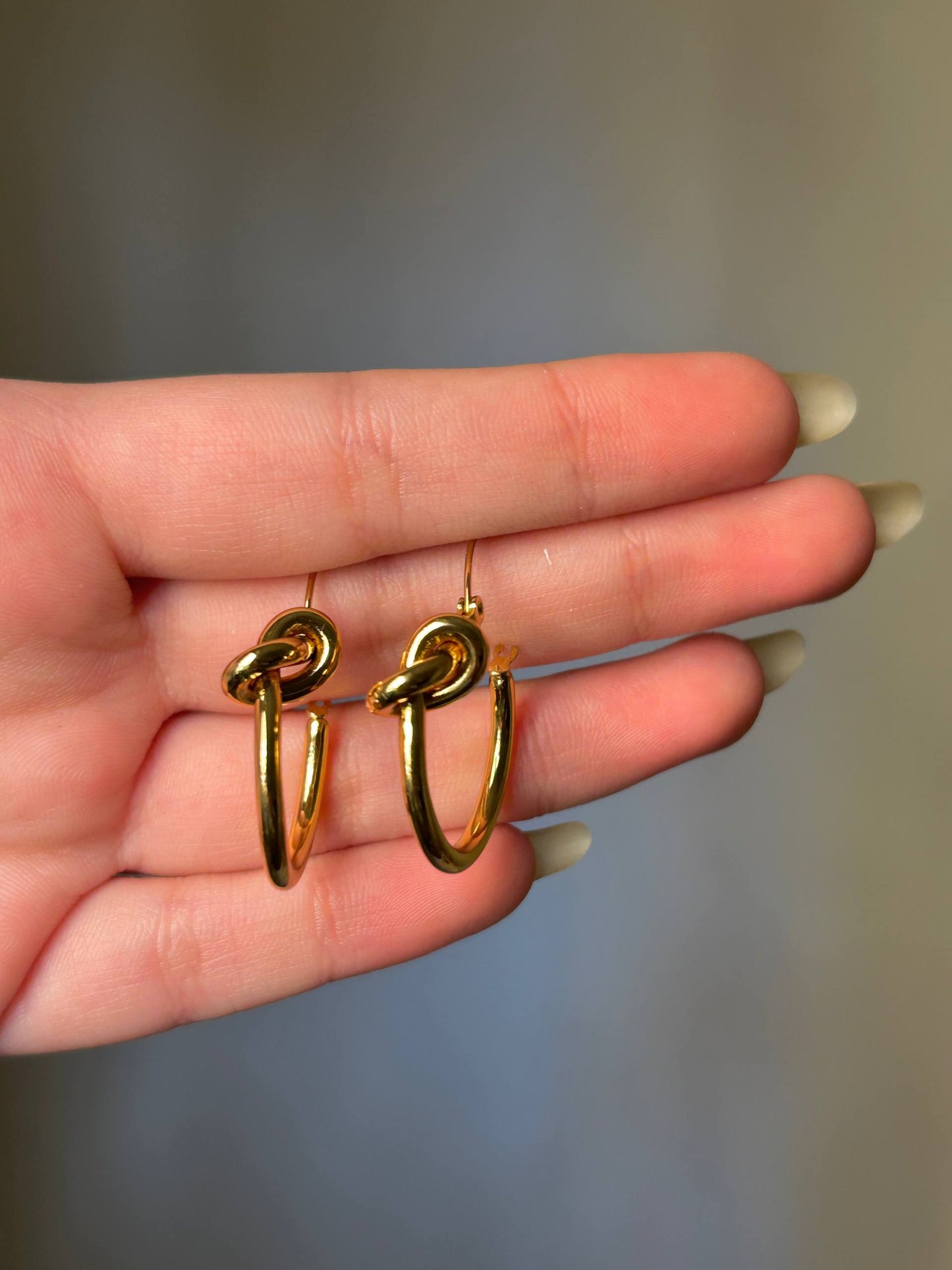 Golden Knot Hoop Earrings