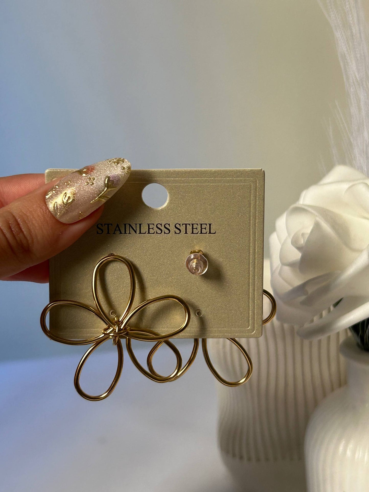 Ethereal Golden Bloom Studs