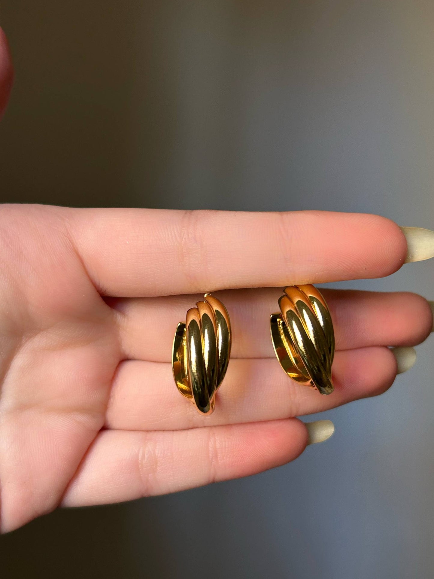 Triple Layered Golden Hoops
