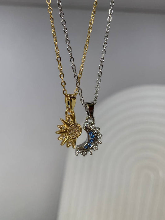 Sun and Moon Necklace Set