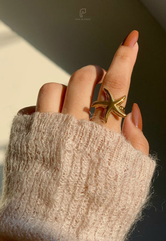 Golden Starfish Ring