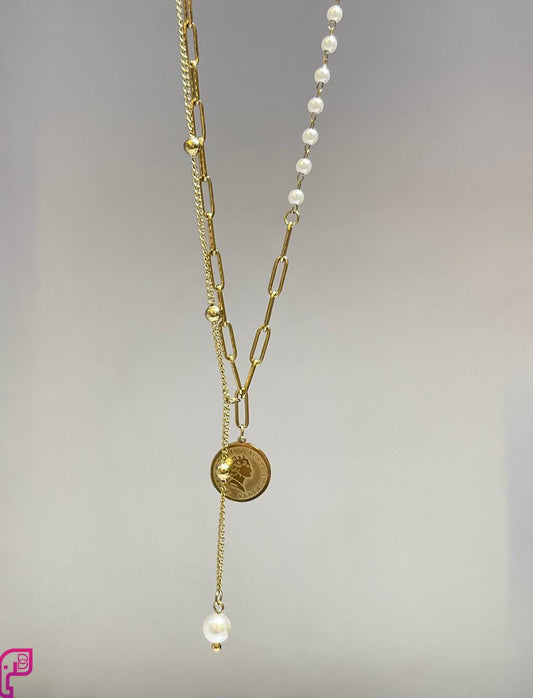 Luxe Pearl Coin Necklace