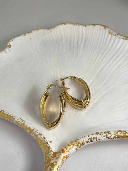 Twisted Gold Hoops
