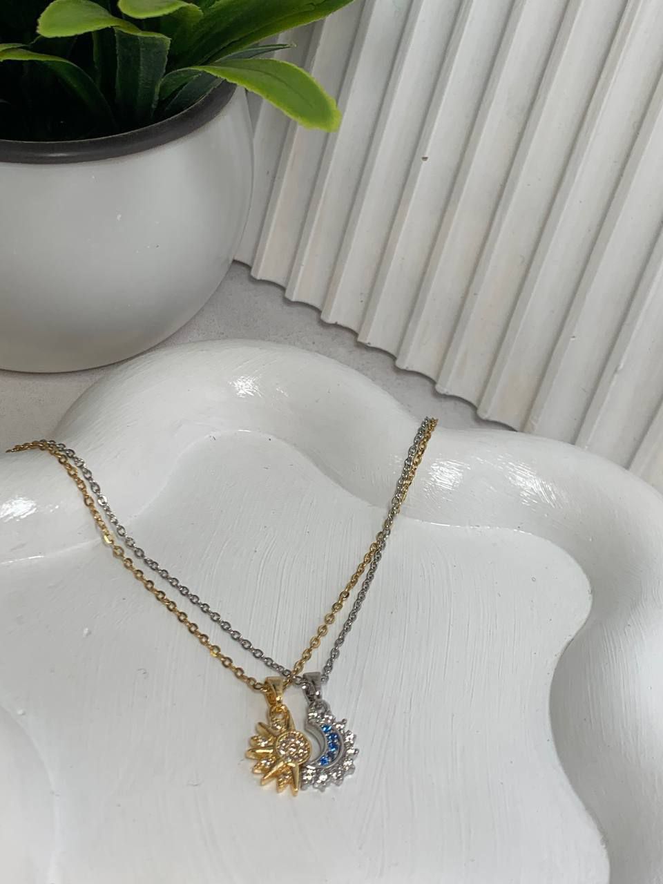 Sun and Moon Necklace Set