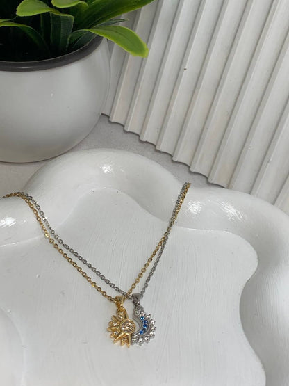 Sun and Moon Necklace Set