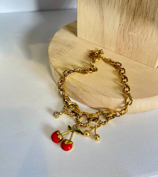 Golden Cherry Bracelet