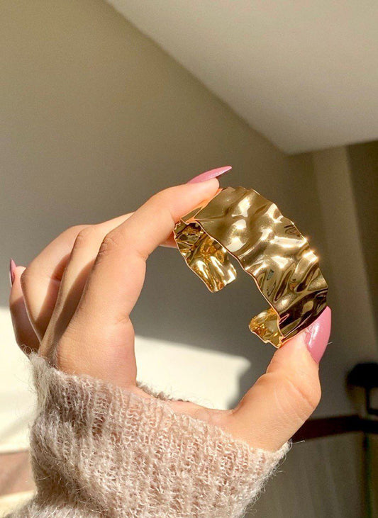 Wrinkled Gold Cuff
