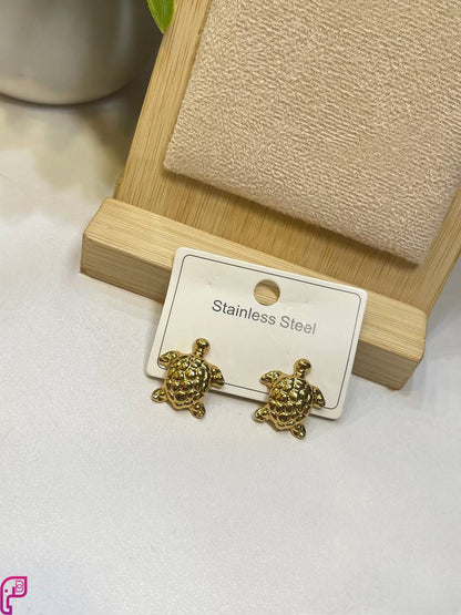 Golden Turtle Studs