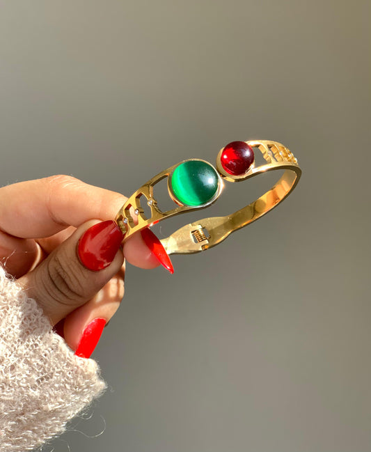 Gemstone Open Bangle