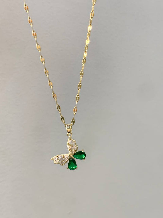 Emerald Butterfly Necklace