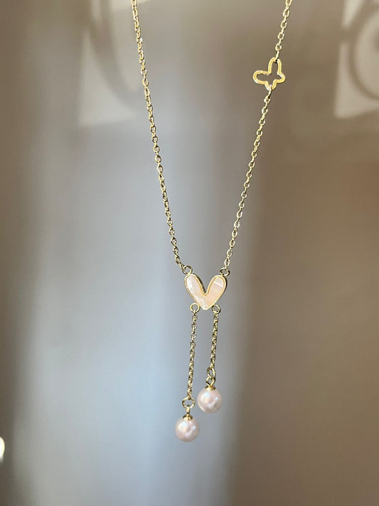 Butterfly Pearl Necklace