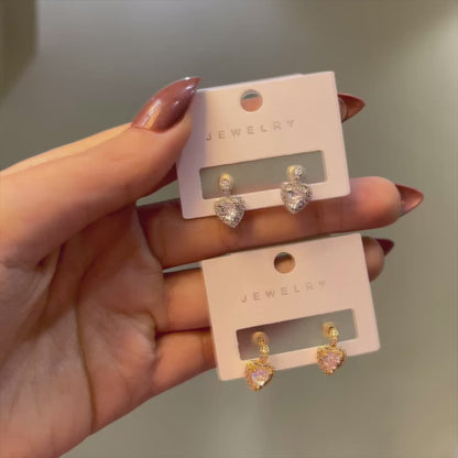 Sparkling Heart Studs
