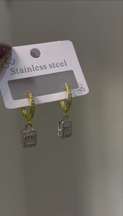 Elegant Baguette Radiant Hoops