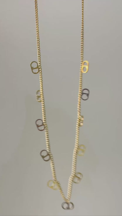 Twin Letter Dangle Necklace