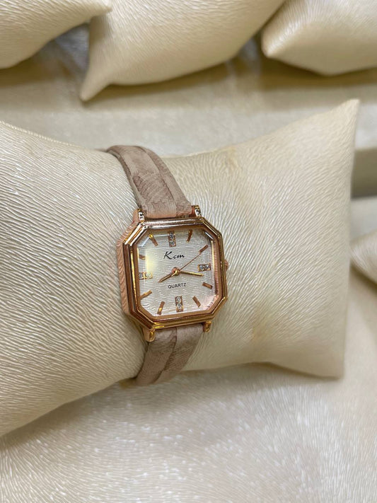 Vintage Octagon Platinum Watch