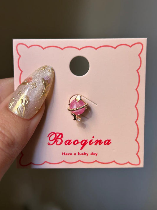 Celestial Pink Planet Stud