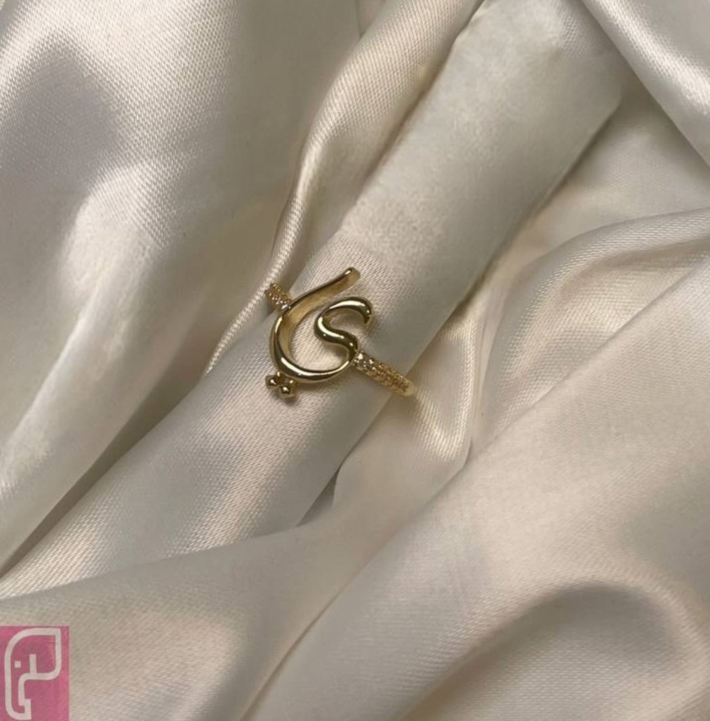 Zircon Arabic Letter Ring