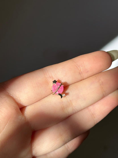 Celestial Pink Planet Stud
