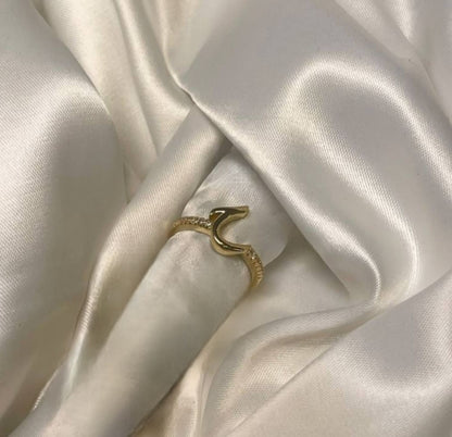 Zircon Arabic Letter Ring