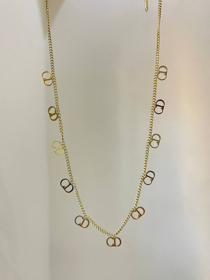 Twin Letter Dangle Necklace