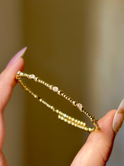 Dainty Beaded Flex Bangle