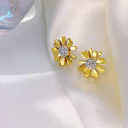 Golden Daisy Studs